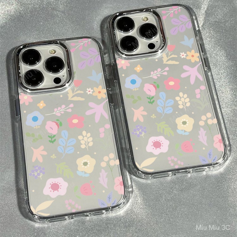 เคสโทรศัพท์มือถือ ซิลิโคนนุ่ม ใส กันกระแทก ลายดอกไม้กราฟฟิตี้ สีแดง สไตล์ญี่ปุ่น สําหรับ iPhone 15 14 13 12 11Promax X XR XS 7plus 8plus 11 12 13 14 15 pro เคส