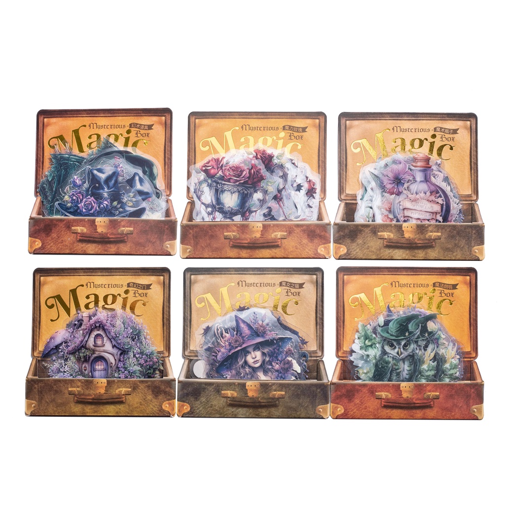 Mr. Paper แพ็ค 20 แผ่น สติ๊กเกอร์สำหรับ PET เวทมนตร์ กุหลาบ แคสเซิล แม่มด นกฮูก สร้างสรรค์สไตล์ก็อธ สติกเกอร์รูปแบบชุดตก แต่ง บัตรเครดิต แนบเนื้อหา โทรศัพท์มือถือ ถุงใส่บัตร แก้ว สติกเกอร์ตก แต่ง - รูปที่ 4