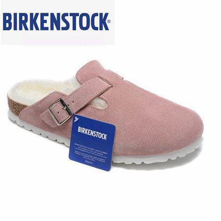 Birkenstock Boston รองเท้าแตะ ผ้ากํามะหยี่ขนนิ่ม คลาสสิก สีชมพู ไซซ์ 35-40
