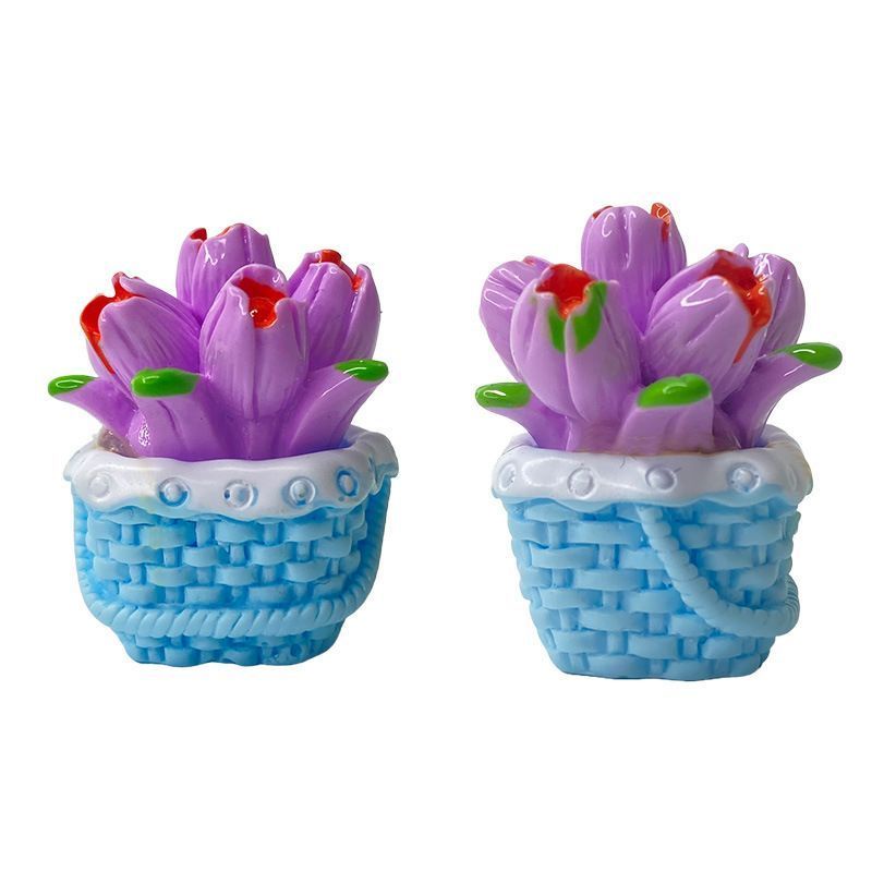 กระถางดอกไม้เรซิ่นจําลอง ขนาดเล็ก สําหรับตกแต่งสวน 6 ชิ้น ต่อชุด - รูปที่ 7