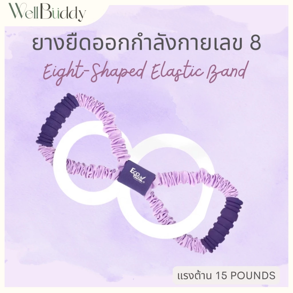 WellBuddy x EcoBody ยางยืดออกกำลังกาย รูปทรงเลข 8 แบรนด์ EcoBody (8 Character Elastic Band)