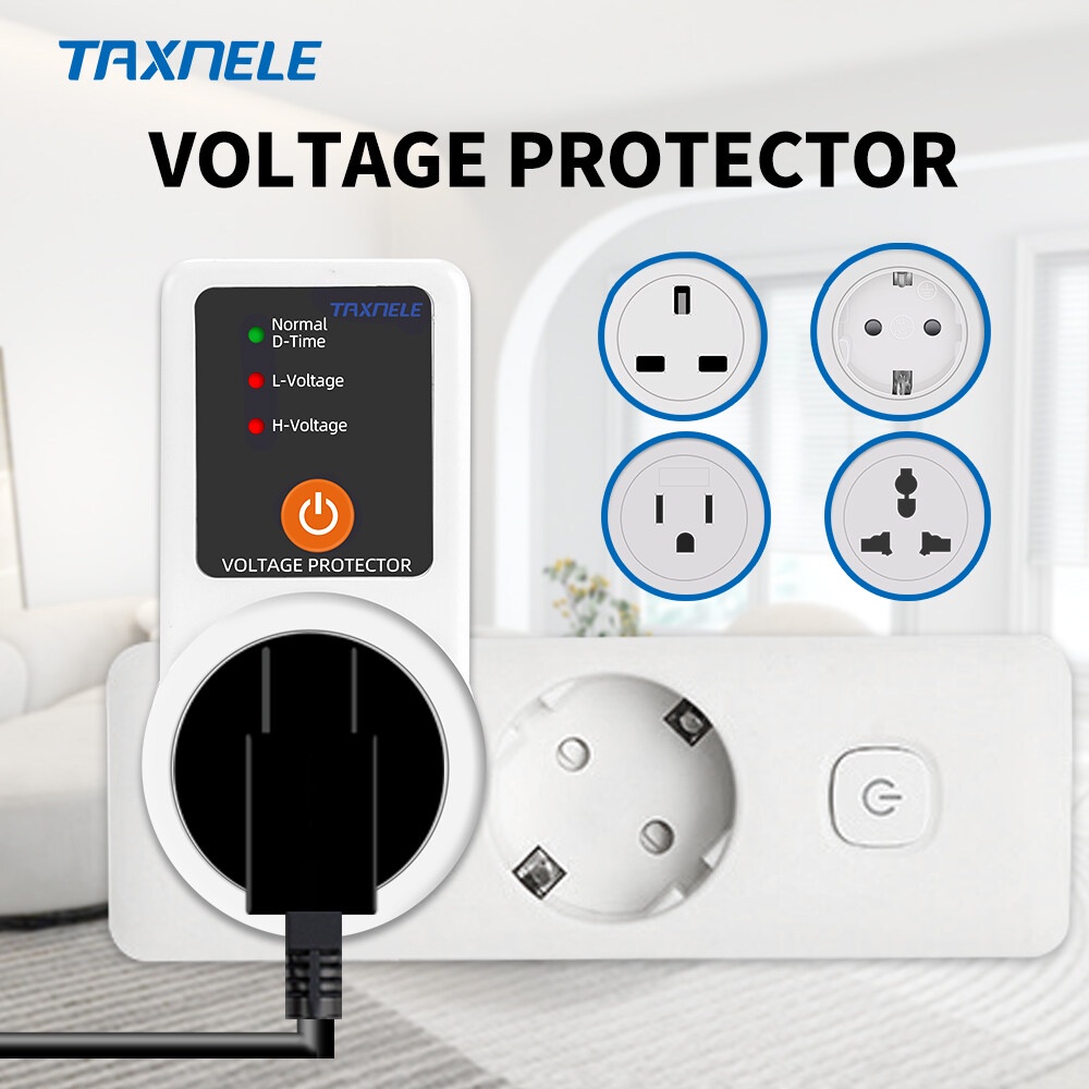 Taxnele ซ็อกเก็ตสวิตช์ป้องกันแรงดันไฟฟ้าอัตโนมัติ AC 220V 16A ปลั๊ก EU ปลอดภัย สําหรับตู้เย็น