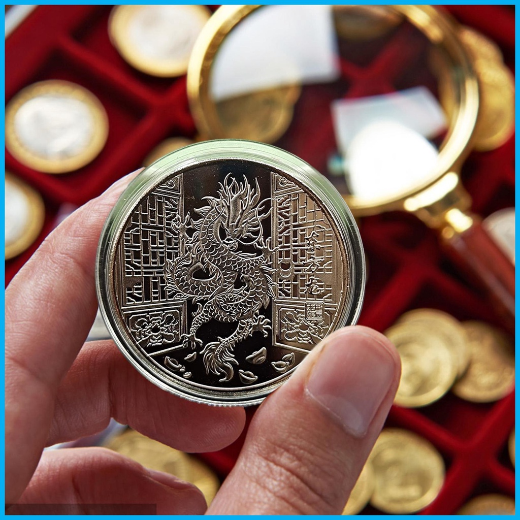 เหรียญกษาปณ์ที่ระลึก ลายมังกรนําโชค สไตล์จีน สําหรับตรุษจีน 2024