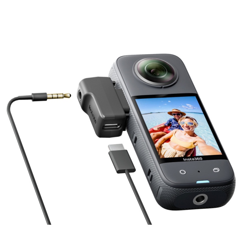 อะแดปเตอร์ไมโครโฟนกล้อง สําหรับ insta360 One X3 Extrenal Microphones Type-C insta 360 Action Camera Accessories