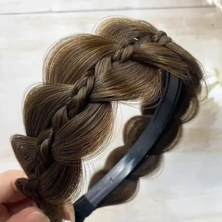 INEWPEONY Braids Hairbands, ผู้หญิง Retro วิกผม Twist Headbands, กว้าง Fishbone Headwear อุปกรณ์เสริม Handmade Head Hoop จัดแต่งทรงผม