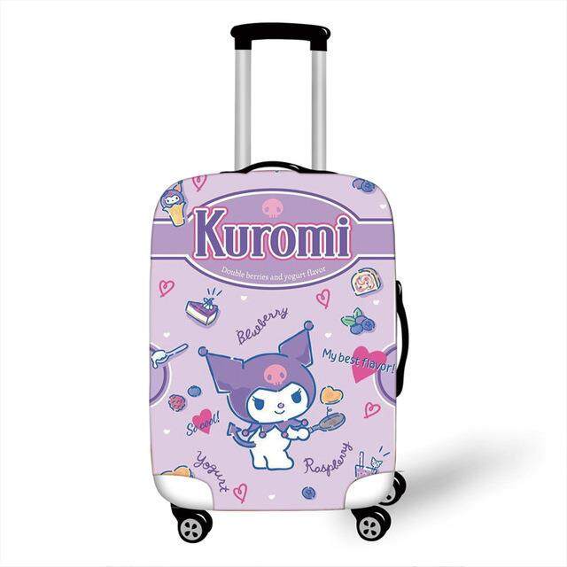 ผ้าคลุมกระเป๋าเดินทาง ลายการ์ตูน Hello Kitty Kuromi กันฝุ่น ยืดหยุ่น 18-32 นิ้ว