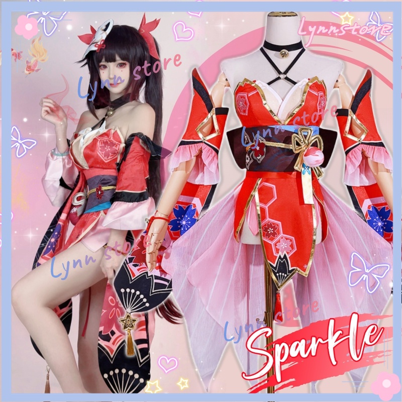 Honkai Star Rail SPARKLE เครื่องแต่งกายคอสเพลย์ วิกผม หน้ากากสุนัขจิ้งจอก ชุดเครื่องแบบ ครบชุด อนิเมะ ฮาโลวีน เครื่องแต่งกาย ชุดเกม Star Rail