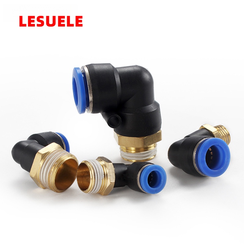 LESU ด้ายภายนอกดัด Quick Connector PL8-02PL10-02 ตัวเชื่อมต่อนิวเมติก Quick Plug ส่วนประกอบนิวเมติก