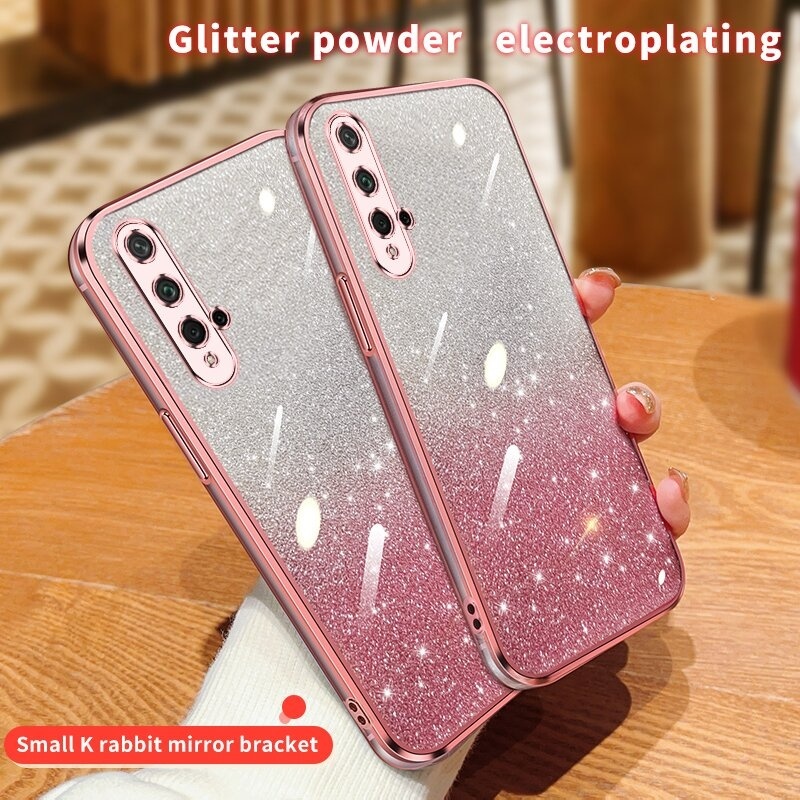 เคส Huawei nova 5t YAL-L21 YAL-L61 YAL-L71 YAL-L61DปลอกสีสันGradient Glitterผงไฟฟ้าโปร่งใสSoft shell
