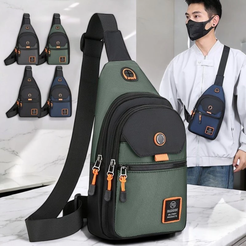YXIN, สินค้าพร้อมส่ง กระเป๋าคาดอกผู้ชาย-รูปแบบหลายชั้น กระเป๋าสะพายหลังกันน้ำ กระเป๋าแฟชั่นทรงสุดเท่ห์ ราคาสุดประหยัด