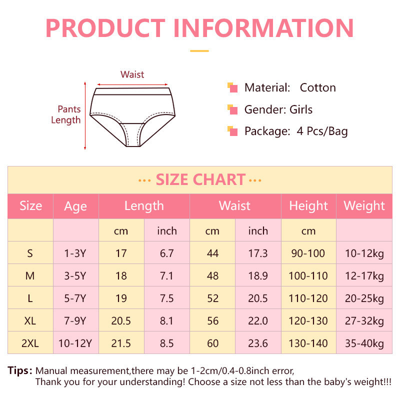 [BANGKOK SHIPPING] กางเกงชั้นใน 4 ชิ้นสําหรับเด็กผู้หญิงผ้าฝ้าย 100% สีเขียวหมีชุดชั้นในสําหรับเด็ก 1-12 ปี เก่า - รูปที่ 7