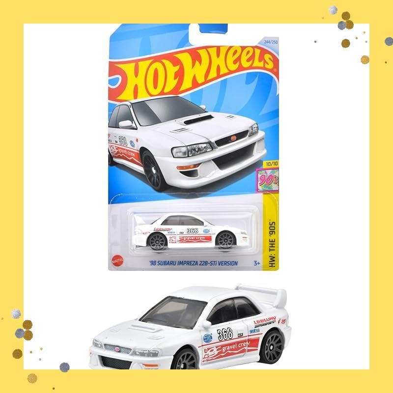 Hot Wheels Basic Car '98 Subaru Impreza 22B-STi Version Ride-on Toy Mini Car from 3 years old White 