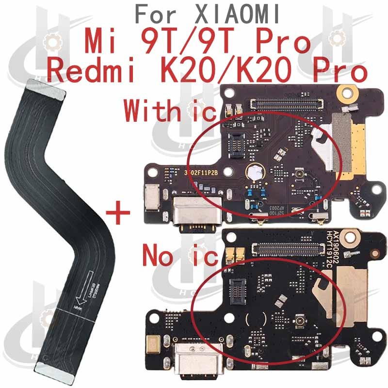 สําหรับ XIAOMI Mi 9T / Mi 9T Pro / Redmi K20 / K20 Pro Charger USB Connector Dock ชาร์จพอร์ตแจ็คบอร์ด Flex หลักเมนบอร์ดการเชื่อมต่อ Flex เปลี่ยนชิ้นส่วน