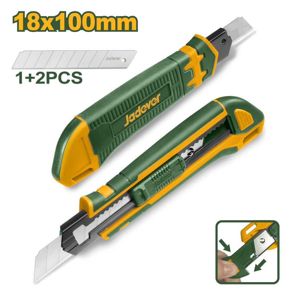 JADEVER มีดคัตเตอร์ ขนาด 18x100mm. รุ่น JDSK8618 ( Snap-off blade knife )