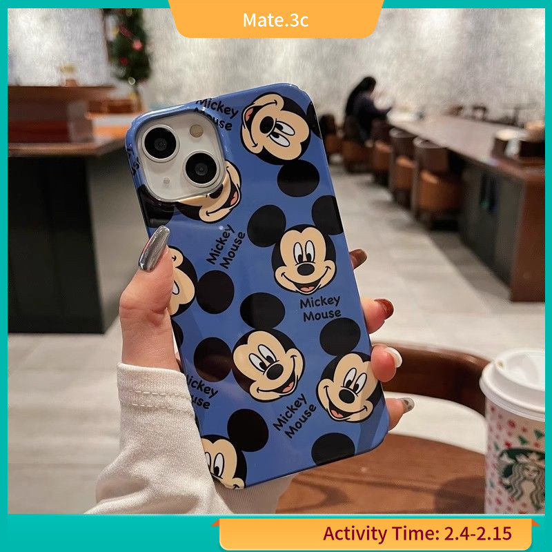 เคสโทรศัพท์มือถือแบบแข็ง ลายการ์ตูนมิกกี้เมาส์ สีฟ้า สําหรับ Iphone 15 14promax 13pro 12promax 8p PR6K