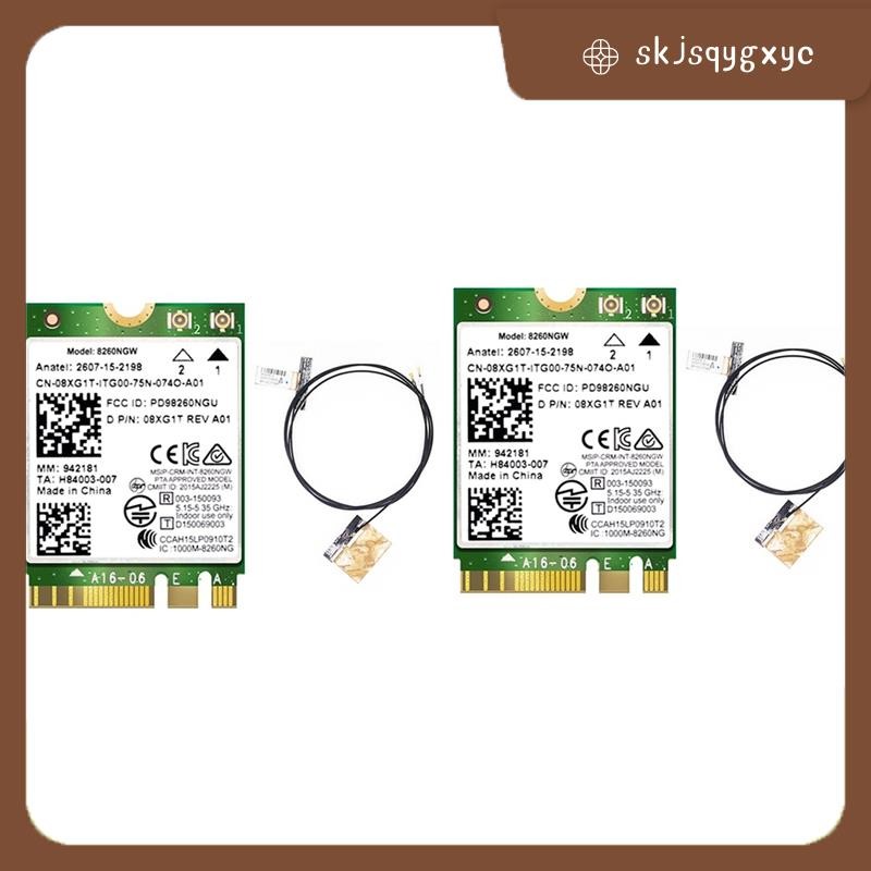 skjsqygxyc2PCS 8260 8260NGW การ์ด WiFi + เสาอากาศ 2.4G/5Ghz 867M บลูทูธ 4.2 NGFF M.2 WiFi โมดูลการ์ด