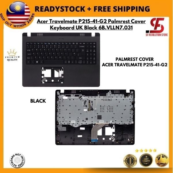 Acer Travelmate P215-41-G2 Palmrest Cover Keyboard UK Black 6B.VLLN7.031(USED)