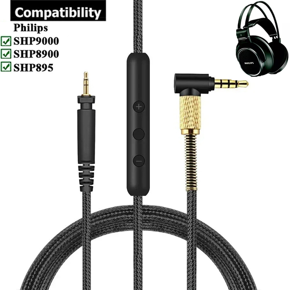Ofc เปลี่ยน Aux 3.5 มม.สายถักไนลอนสายไฟสําหรับ Philips SHP9000 SHP8900 SHP895 SHP 9000 8900 895 หูฟัง