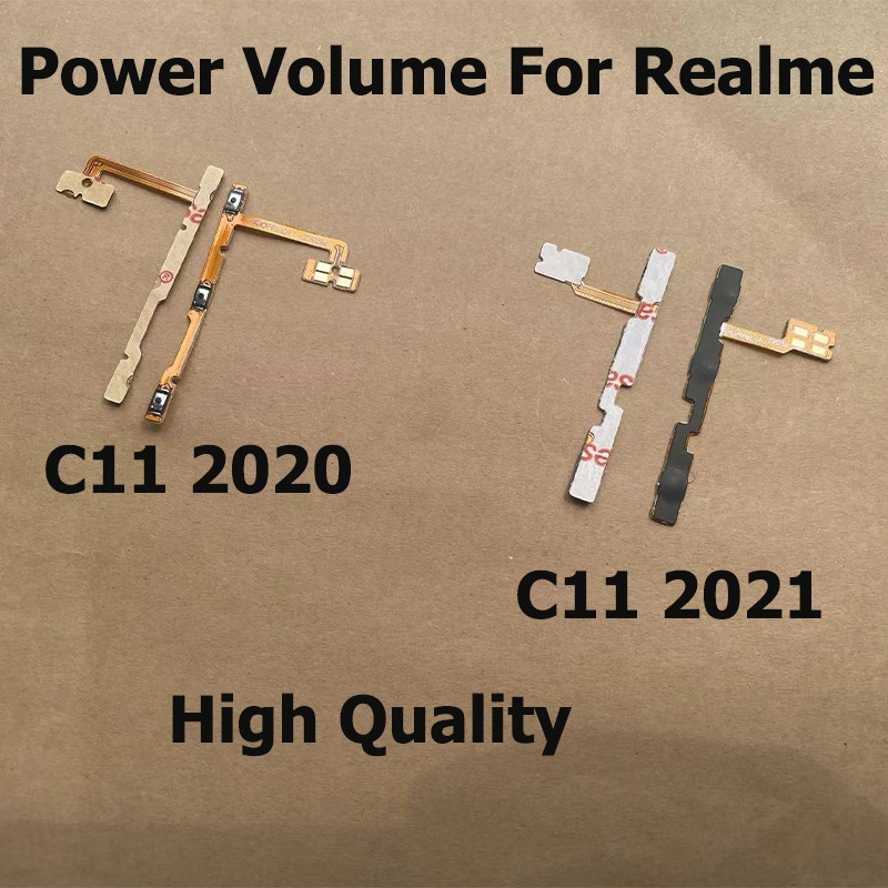 ปุ่มปรับระดับเสียงสายไฟ Flex Cable สําหรับ Realme C11 2020 2021 ปุ่มปรับระดับเสียงไฟด้านข้าง Flex Ribbon