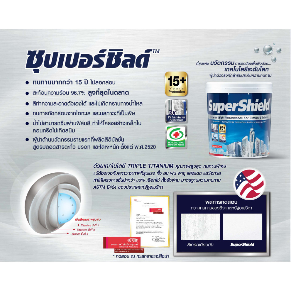 TOA Supershield SemiGloss ซุปเปอร์ชิลด์ สีน้ำอะคริลิก ชนิด กึ่งเงา ขนาด 1 แกลลอน 3.785 ลิตร (TOA) - รูปที่ 2