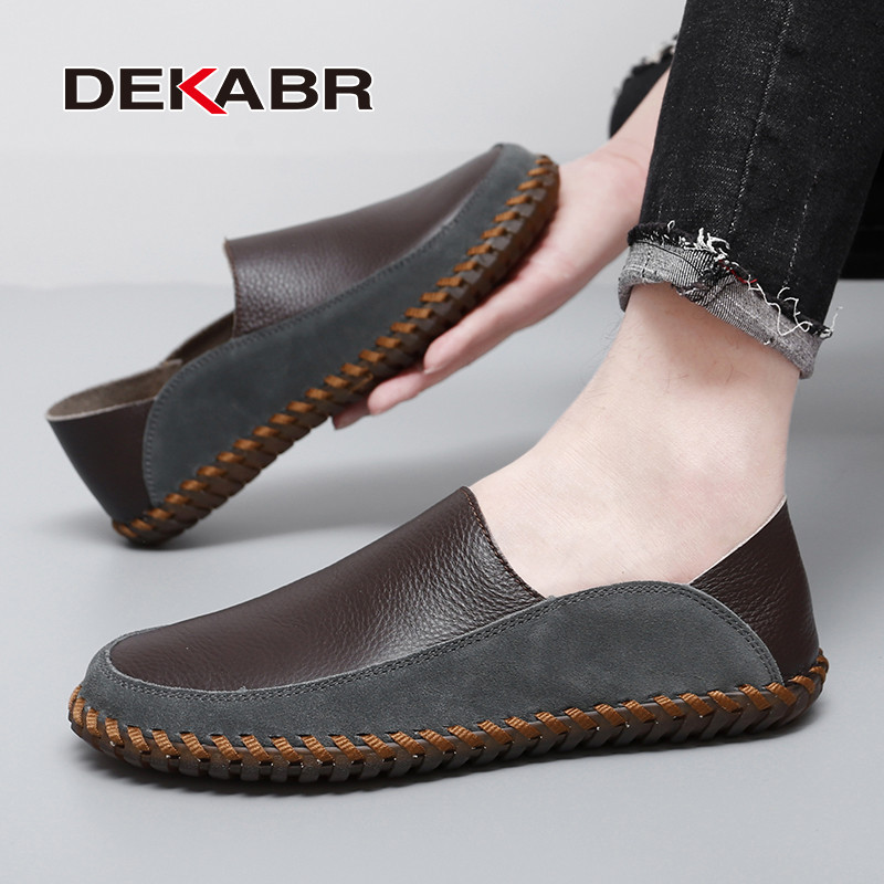 Dekabr รองเท้าหนังแท้สําหรับผู้ชายแฟชั่นใหม่ Breathable สบาย Designer Hand-Sewn รองเท้าลําลองผู้ชายขนาด 38-47 - รูปที่ 3