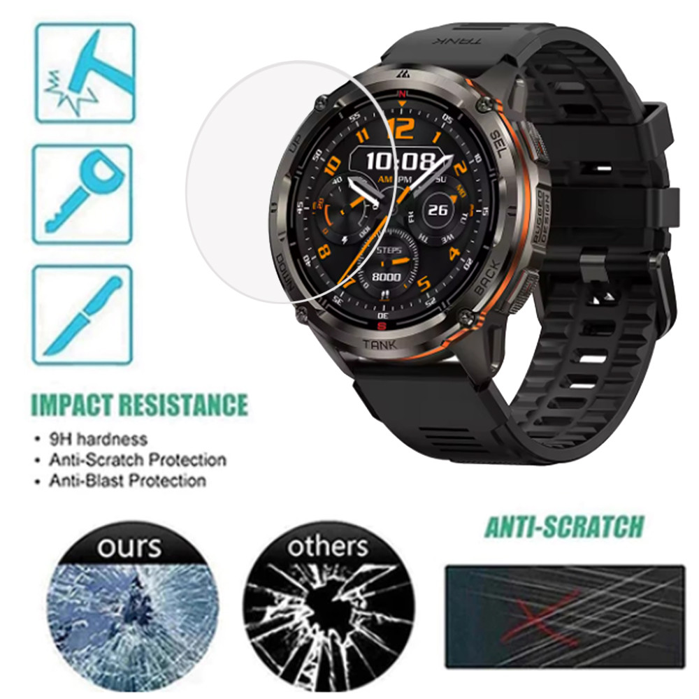 กระจกนิรภัยสําหรับ KOSPET TANK T3 ULTRA 2 สมาร์ทวอท์ช HD ป้องกันหน้าจอ Anti-Scratch สําหรับ KOSPET T