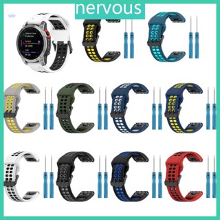 Nerv สายนาฬิกาข้อมือ ยางซิลิโคนนิ่ม สําหรับ Garmin 22 มม.