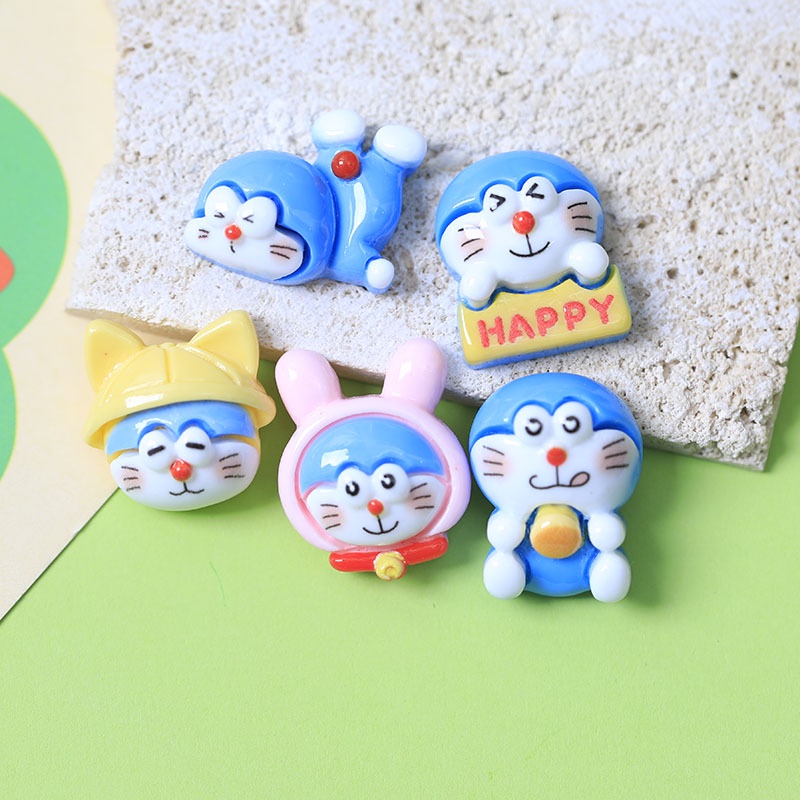 [3 #] Jibbitz Crocs ยางรัดผม เรซิ่น ลายการ์ตูนโดราเอมอน โฮมเมด อุปกรณ์เสริม สําหรับตู้เย็น diy YT
