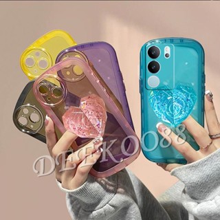 พร้อมส่ง เคสโทรศัพท์มือถือ TPU นิ่ม กันตก ป้องกัน ปิดด้านหลัง ลายหัวใจ พร้อมขาตั้ง สําหรับ VIVOV29 VIVOV29 5G 2023