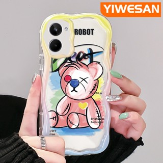 เคสโทรศัพท์มือถือแบบนิ่ม ใส กันกระแทก ลายการ์ตูนหมีน่ารัก สีชมพู สําหรับ Realme 10