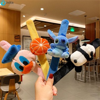 Isita สายรัดข้อมือ ผ้ากํามะหยี่ขนนิ่ม รูปตุ๊กตาฉลาม Stitch และแพนด้า ทรงกลม ของขวัญวันเกิด สําหรับเด็ก