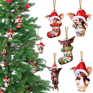 Tt Gremlins Gizmo In Santa หมวกแขวน เครื่องประดับ เทศกาล ลูกสุนัขน่ารัก อะคริลิค ของขวัญคริสต์มาส อุปกรณ์งานเลี้ยง mbn