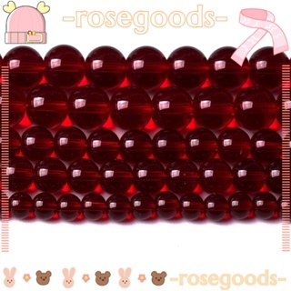 Rose ลูกปัดแก้วคริสตัล ทรงกลม 6 มม. สีแดง สําหรับทําเครื่องประดับ ต่างหู DIY 126 ชิ้น