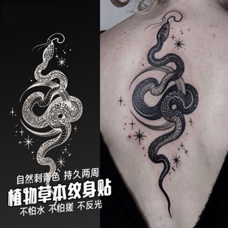 Hot Sale# tattoo stickers herbal semi-permanent tattoo stickers clavicle snake tattoo dark juice tattoo arm waterproof lasting 8cc