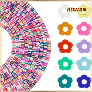 Rowans ลูกปัดดินโพลิเมอร์ ลายดอกไม้ แบน คละสี 6 มม. สําหรับทําเครื่องประดับ ต่างหู DIY 3400 ชิ้น