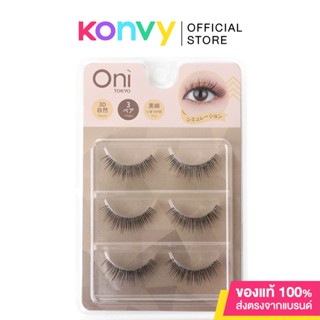 Oni 3D Natural Simulation Slender Eyelashes 3 Pairs โอนิ ขนตาปลอมคุณภาพดี.