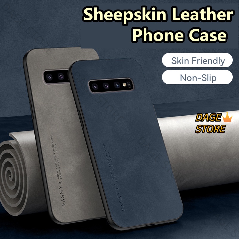 SAMSUNG ปลอกสําหรับSamsung Galaxy S9 Plus S10 4G 5G S20 PlusหรูหราSheepskinหนังซิลิโคนนุ่มกันกระแทกA56 A26 M16 M56 A17 A07 m36 s25fe A37 A57 S26PLUS S26U Ultra