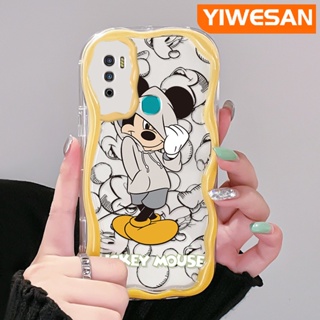 เคสโทรศัพท์มือถือ ซิลิโคนใส กันกระแทก ลายการ์ตูนมิกกี้เมาส์ สีครีม สําหรับ Infinix Hot 9 Pro Hot 9 Play Hot 12 Play