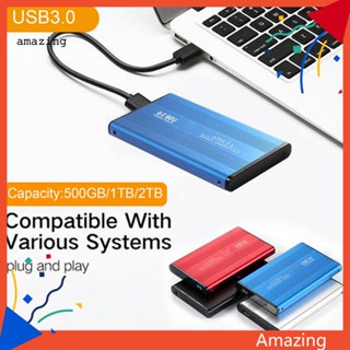 [AM] ฮาร์ดดิสก์ภายนอก USB 30 25 นิ้ว 500GB 1TB 2TB ความเร็วสูง บางมาก กันกระแทก ปลอดภัย สําหรับแล็ปท็อป