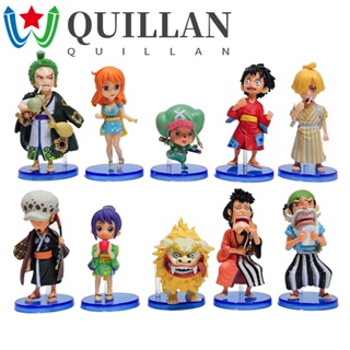 Quillan โมเดลตุ๊กตาฟิกเกอร์ PVC รูปการ์ตูนอนิเมะ Luffy Robin ขนาดเล็ก สําหรับเด็ก เก็บสะสม 10 ชิ้น ต่อชุด