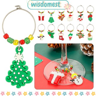 Wisdomest จี้แหวน รูปซานตาคลอส คริสต์มาส สําหรับตกแต่งบ้าน 6 ชิ้น