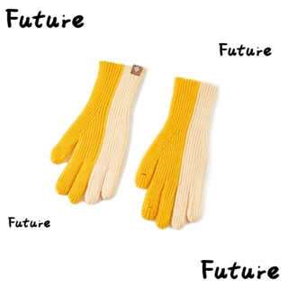 Future ถุงมือผ้าถัก กันลม ให้ความอบอุ่น แฟชั่นฤดูหนาว สําหรับเล่นกีฬากลางแจ้ง