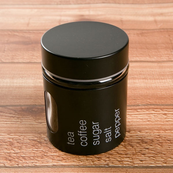 กระปุกแก้วฝาเหล็ก STM-350 สีดำ