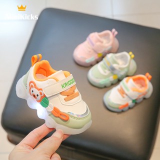 MiniKicks รองเท้าเด็กผ้าใบผู้หญิง สไตล์โมเดิร์น ทันสมัย สบายมาก ไม่ลื่นไถล พื้นรองเท้านุ่ม ใส่สบายทั้งวัน 2023 NEW RXB23903JJ 36Z230906