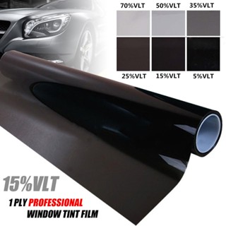 Lt ม้วนฟิล์มติดกระจกหน้าต่างรถยนต์ สีดํา 15% 50*100 ซม. VLT