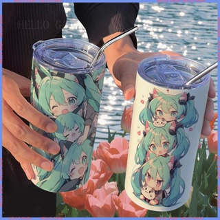 🥤สินค้าแอนิเมชั่น Limited 🥤Thermos Cup🥤Hatsune Miku Q Version กระติกน้ําร้อน พร้อมหลอดดูด พกพาสะดวก คุณภาพสูง สําหรับผู้หญิง