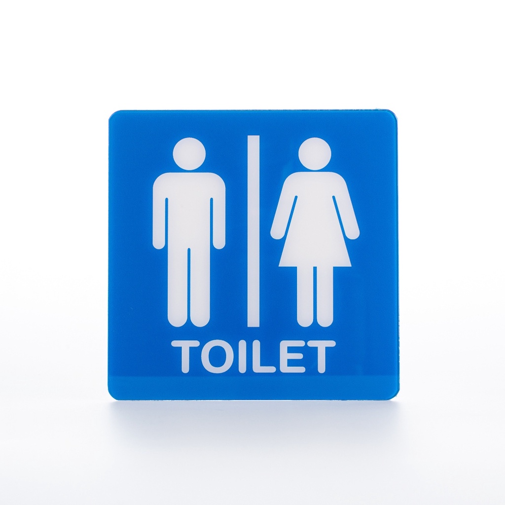 LOCAL789-ป้าย PC หนา 1  มม.  ห้องน้ำชายหญิง ขนาด 10x10 ซม. ร้านอยู่ในไทย