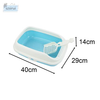 [szsirui] ถาดทราย กึ่งปิด กันกระเซ็น สําหรับสัตว์เลี้ยง แมว