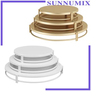 [Sunnimix] ถาดเหล็ก ทรงกลม เรียบง่าย สําหรับวางขนมหวาน เค้ก ตกแต่งงานวันเกิด ห้องครัว 3 ชิ้น