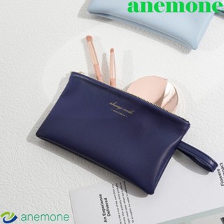 Anemone กระเป๋าถือ กระเป๋าสตางค์ หนัง PU มีซิป ใส่เครื่องสําอางได้ แฟชั่นสําหรับสตรี